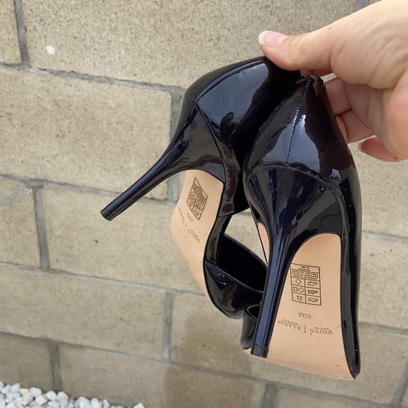 White House Black Market Black Patent Leather D’Orsay Pumps Heels SZ 8.5 NEW - Picture 6 of 12